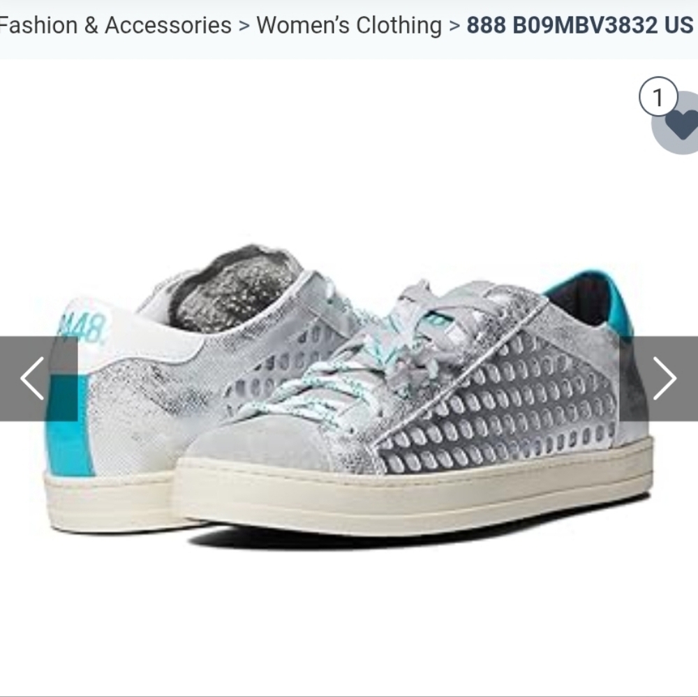 P448 Stylish Silver and Blue Women's Sneakers Made In Itialy